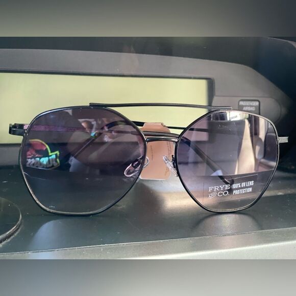 Frye Black Aviator Sunglasses - Picture 3 of 9